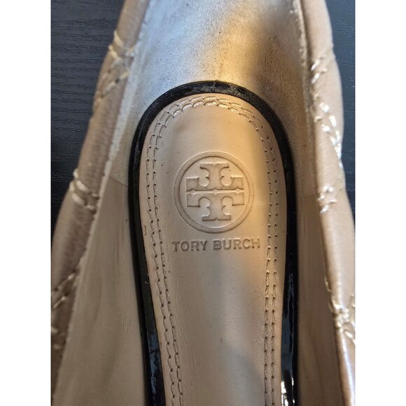 Tory Burch Claremont ballet flats black and beige women's size 8.5 - Picture 4 of 10